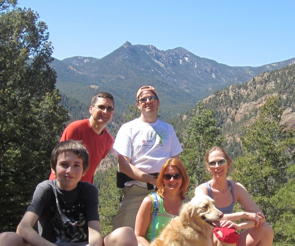 Sam, Chris, Richard, Michelle, Trish, Sammy, on Mt. Cutler